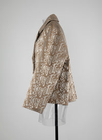 Manteau caban brodé - Beige