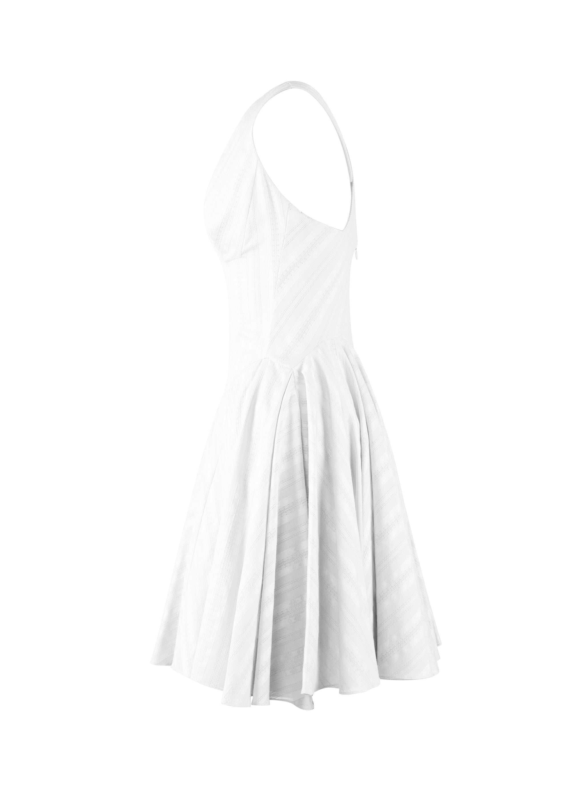 Cross back flared dress - White