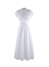 Belted midi dress - White