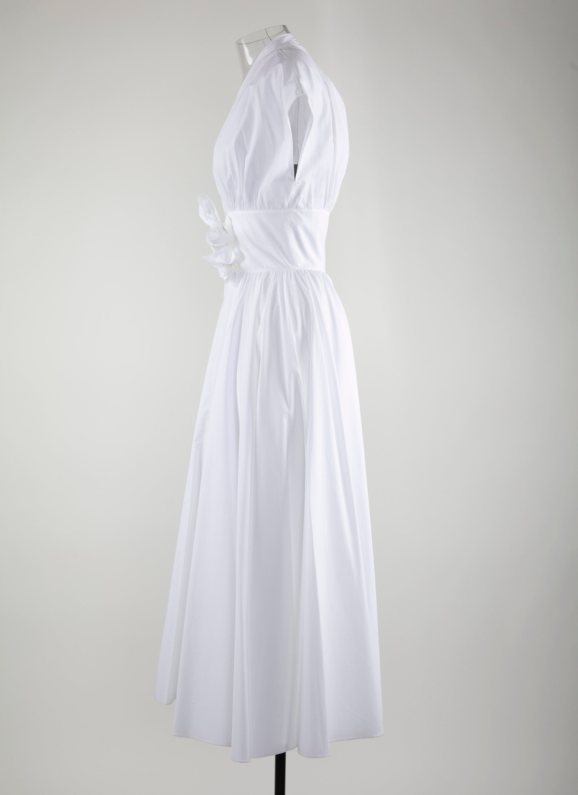 Belted midi dress - White
