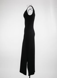 Robe sans manches Vénus en maille - Noir