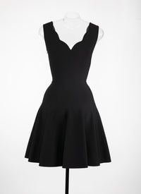Robe évasée en maille - Noir