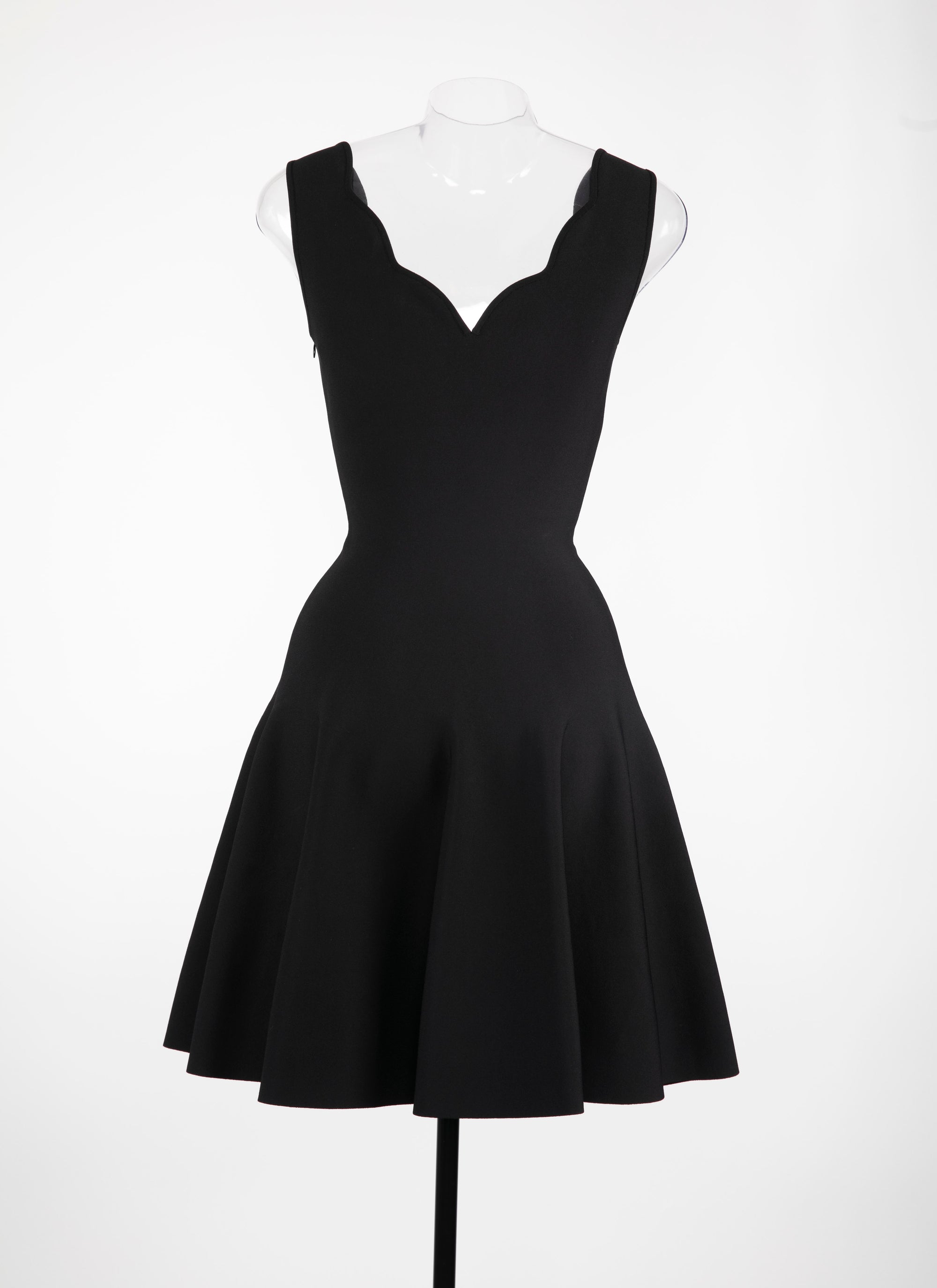 Robe évasée en maille - Noir