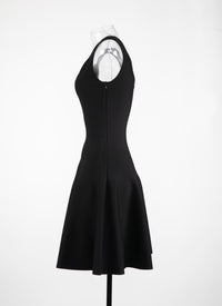 Robe évasée en maille - Noir