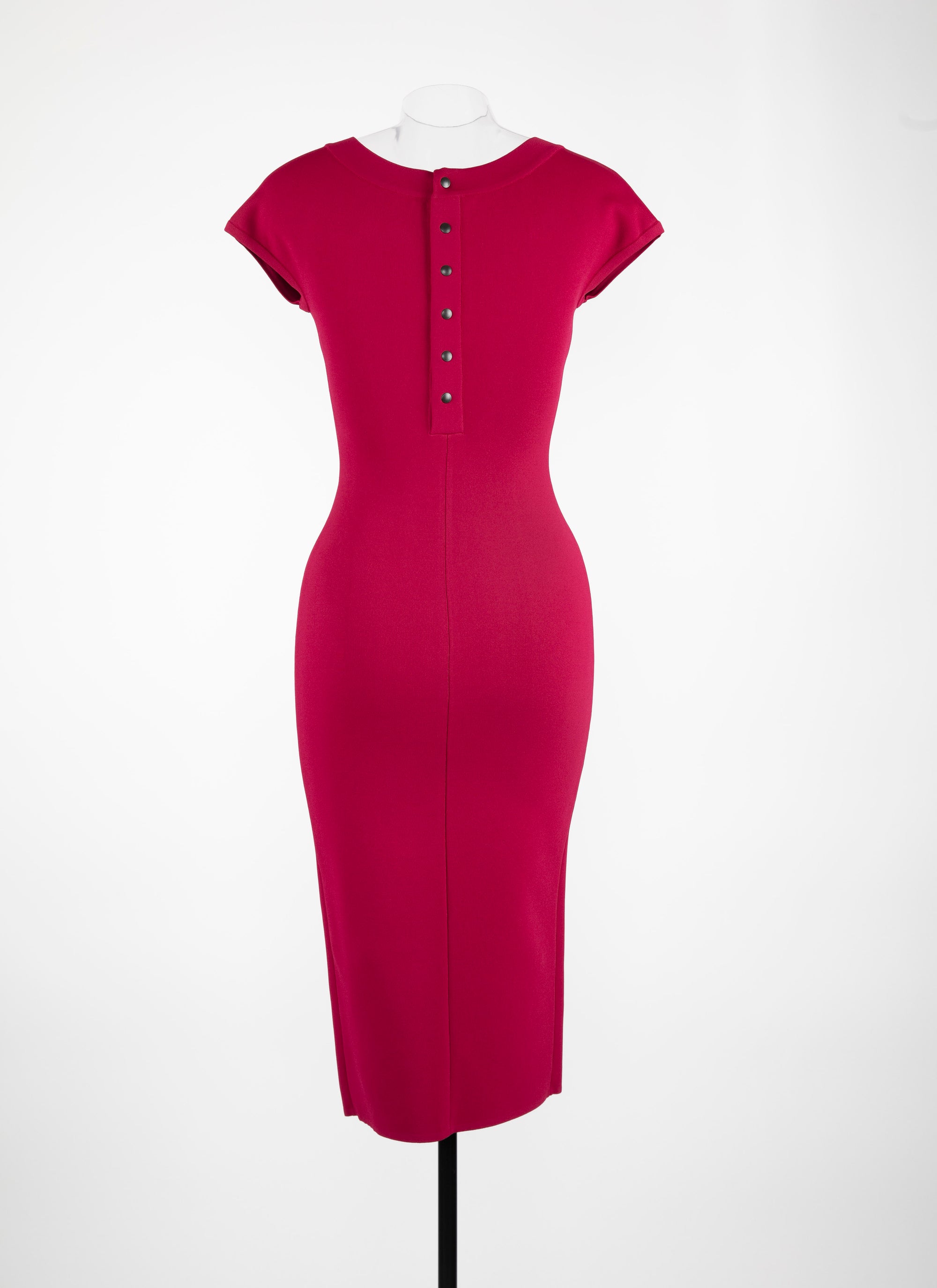 Mesh Venus short-sleeved dress - Magenta