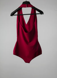 Sleeveless bodysuit with fastening - Magenta