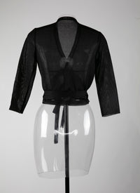 Silk wrap top - Black