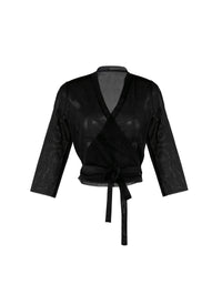 Silk wrap top - Black