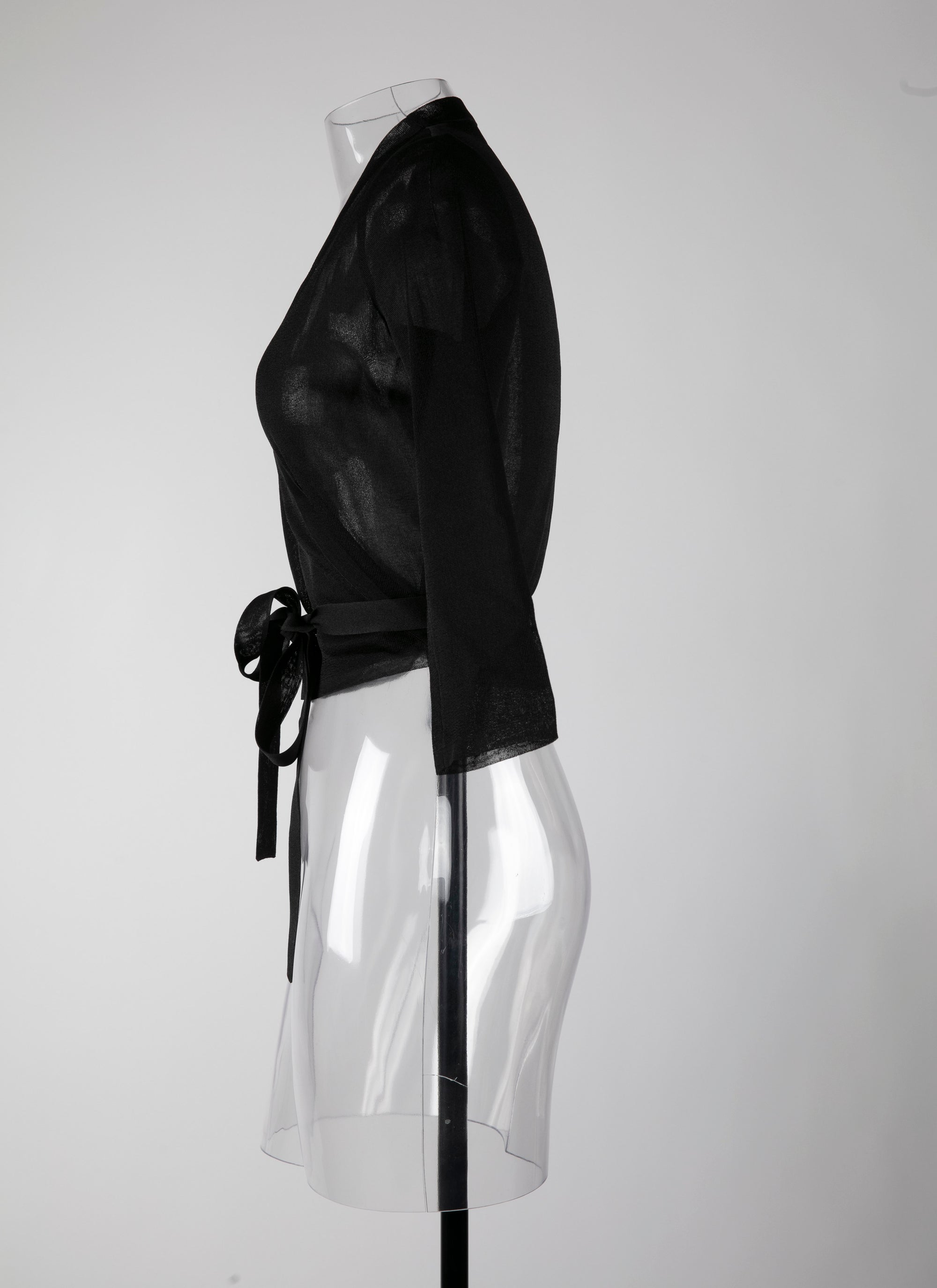 Silk wrap top - Black