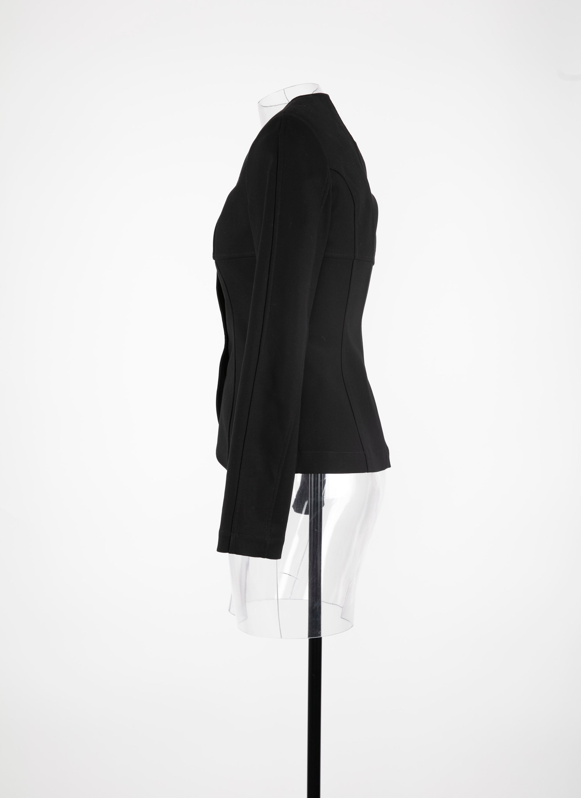 Canvas square collar jacket - Black