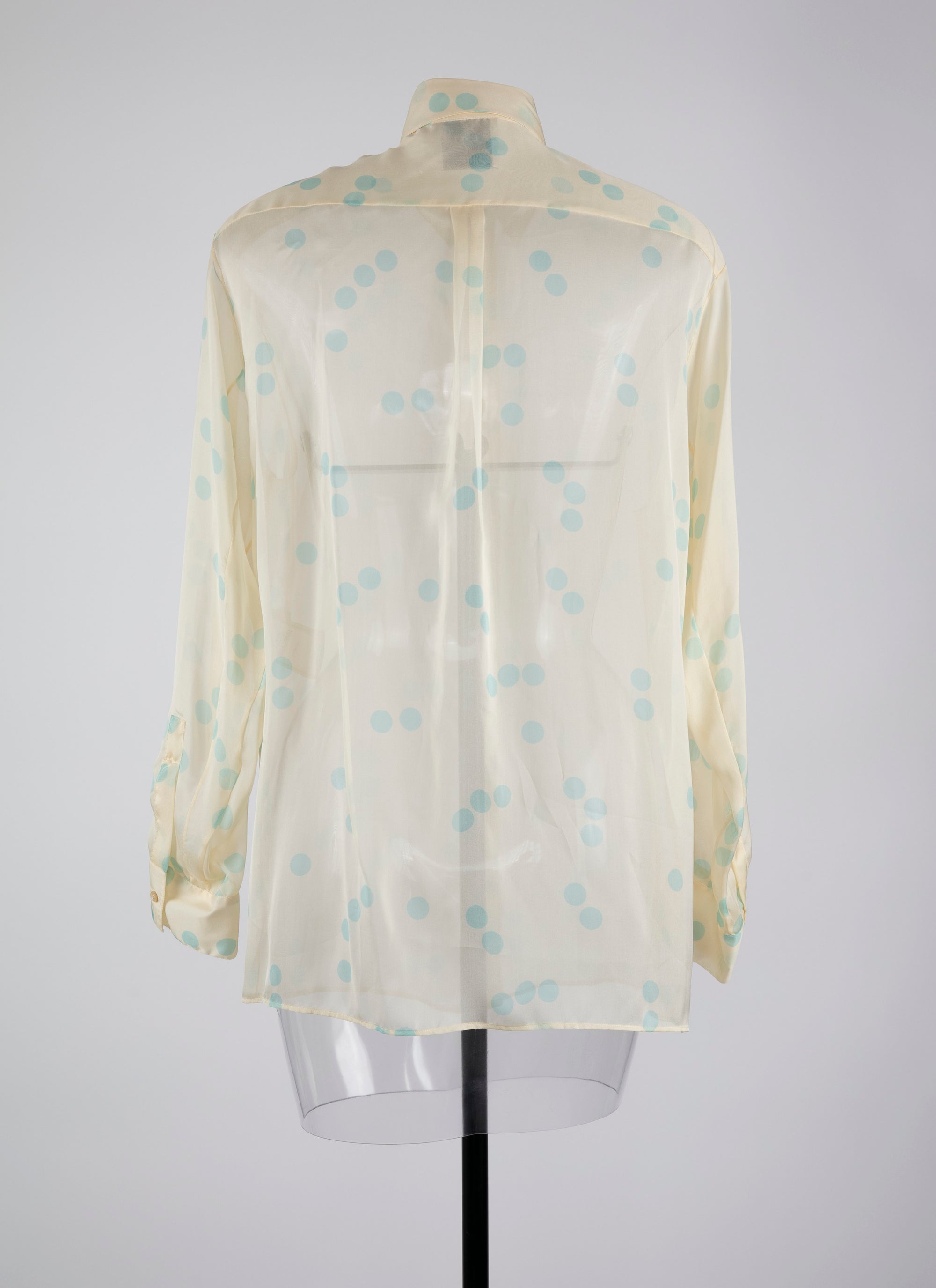 Chemise classique en soie - Ivoire & Bleu