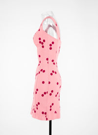 1991 edition short polka dot knit dress - Pink