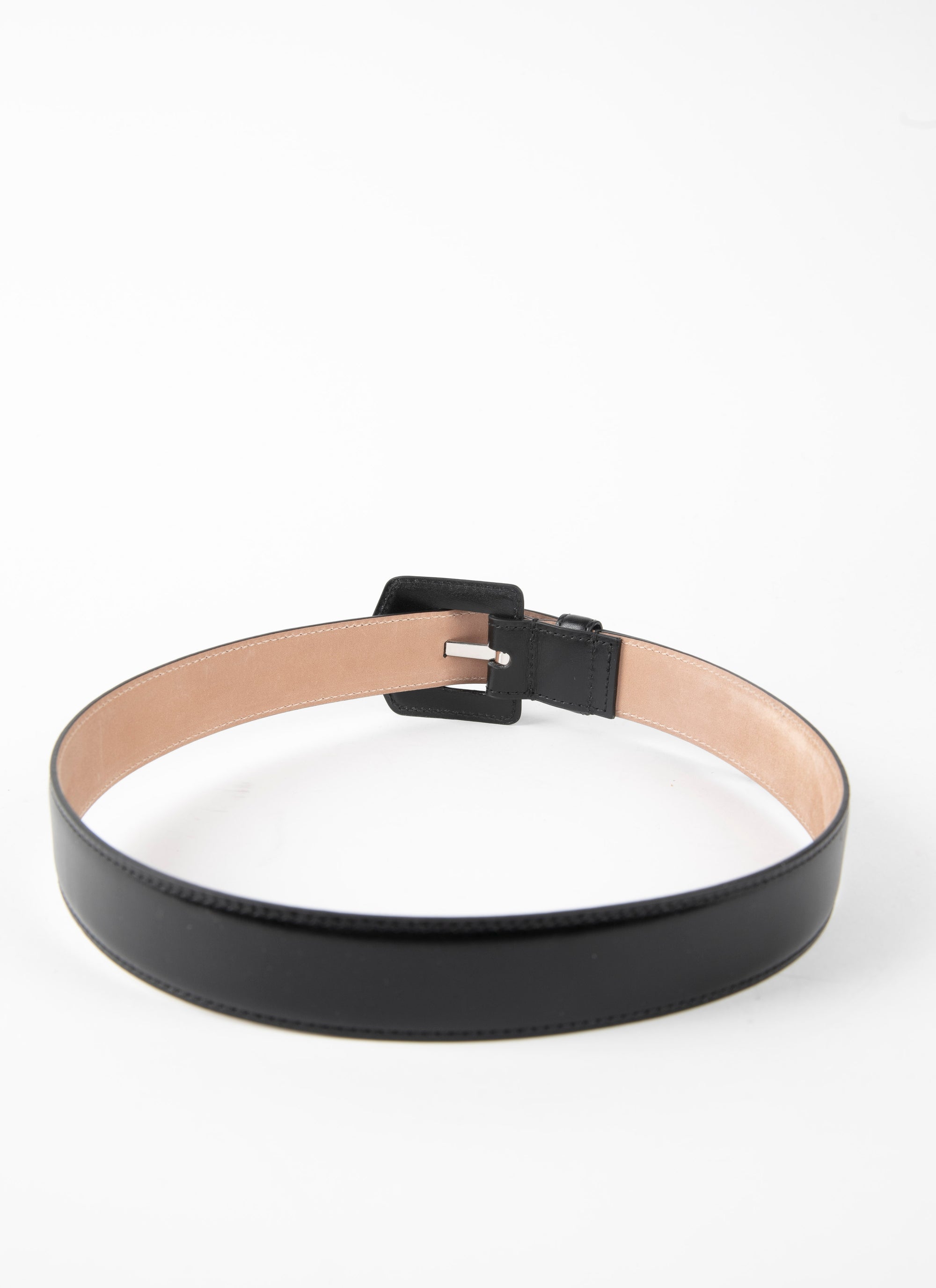 Openwork belt in leather - Black