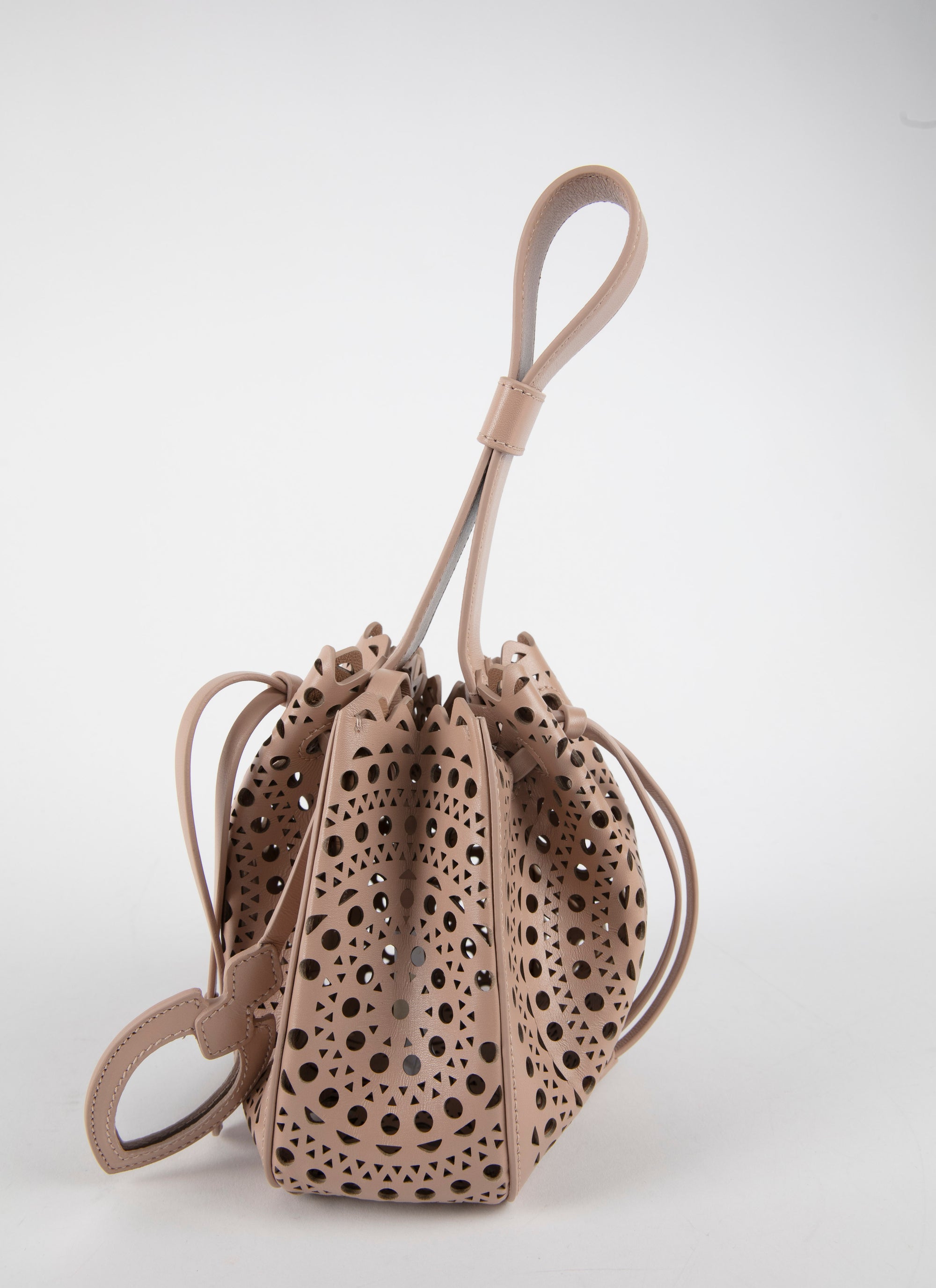 Sac mini Rose Marie ajouré en cuir - Sable