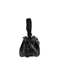 Sac mini Rose Marie ajouré en cuir - Noir