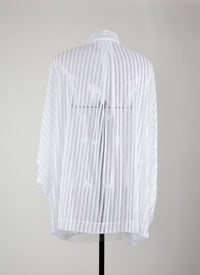 Oversize striped shirt - White
