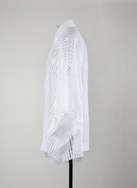 Oversize striped shirt - White