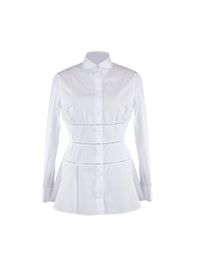 Openwork corset shirt - White
