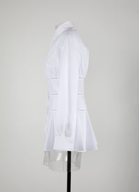 Openwork corset shirt - White