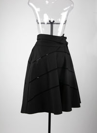 Jupe effet ceinture - Noir
