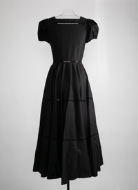 Robe à manches bouffantes - Noir