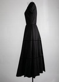 Robe à manches bouffantes - Noir