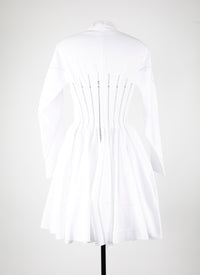 Robe à manches longues en maille - Blanc