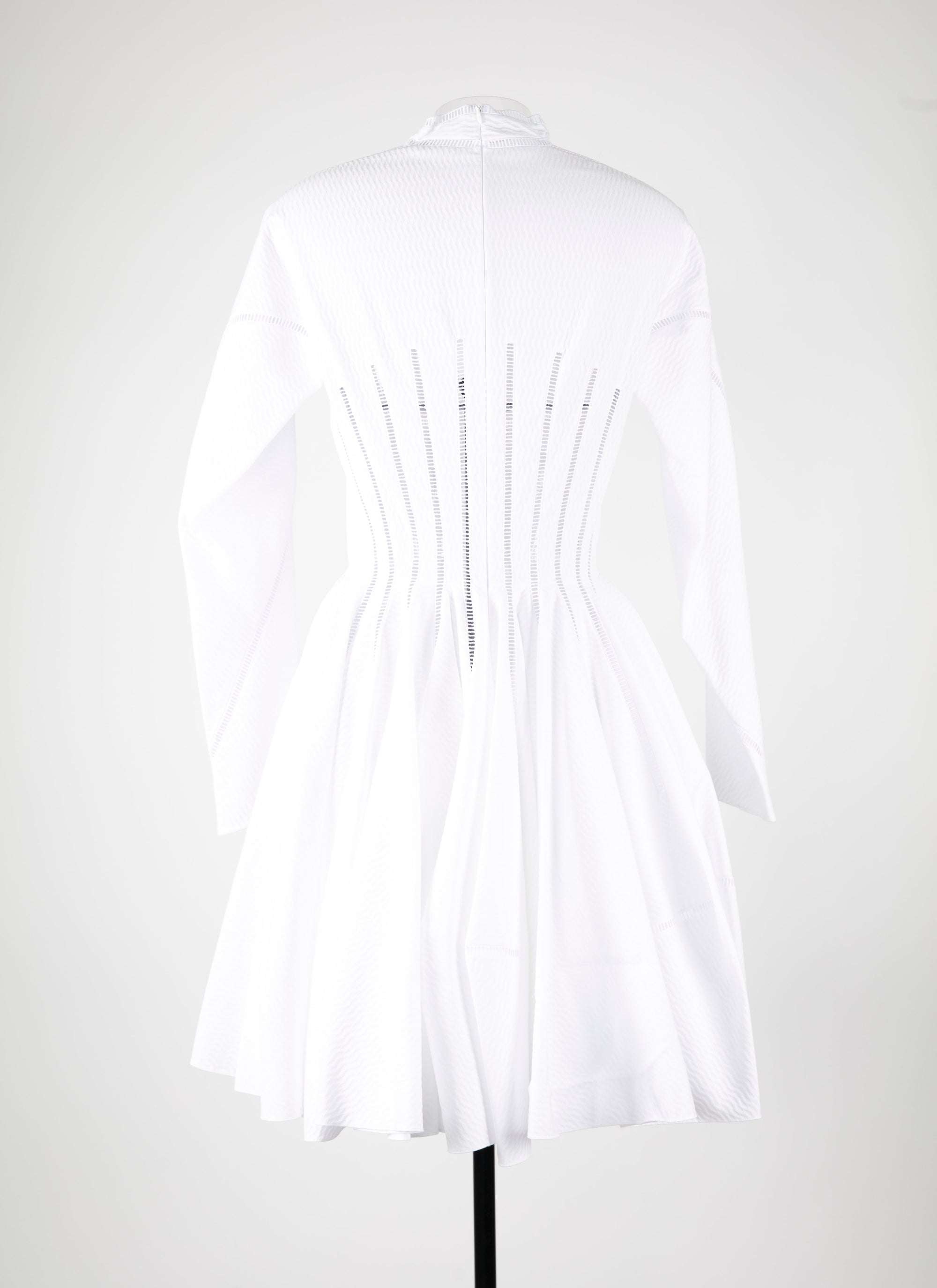 Robe à manches longues en maille - Blanc