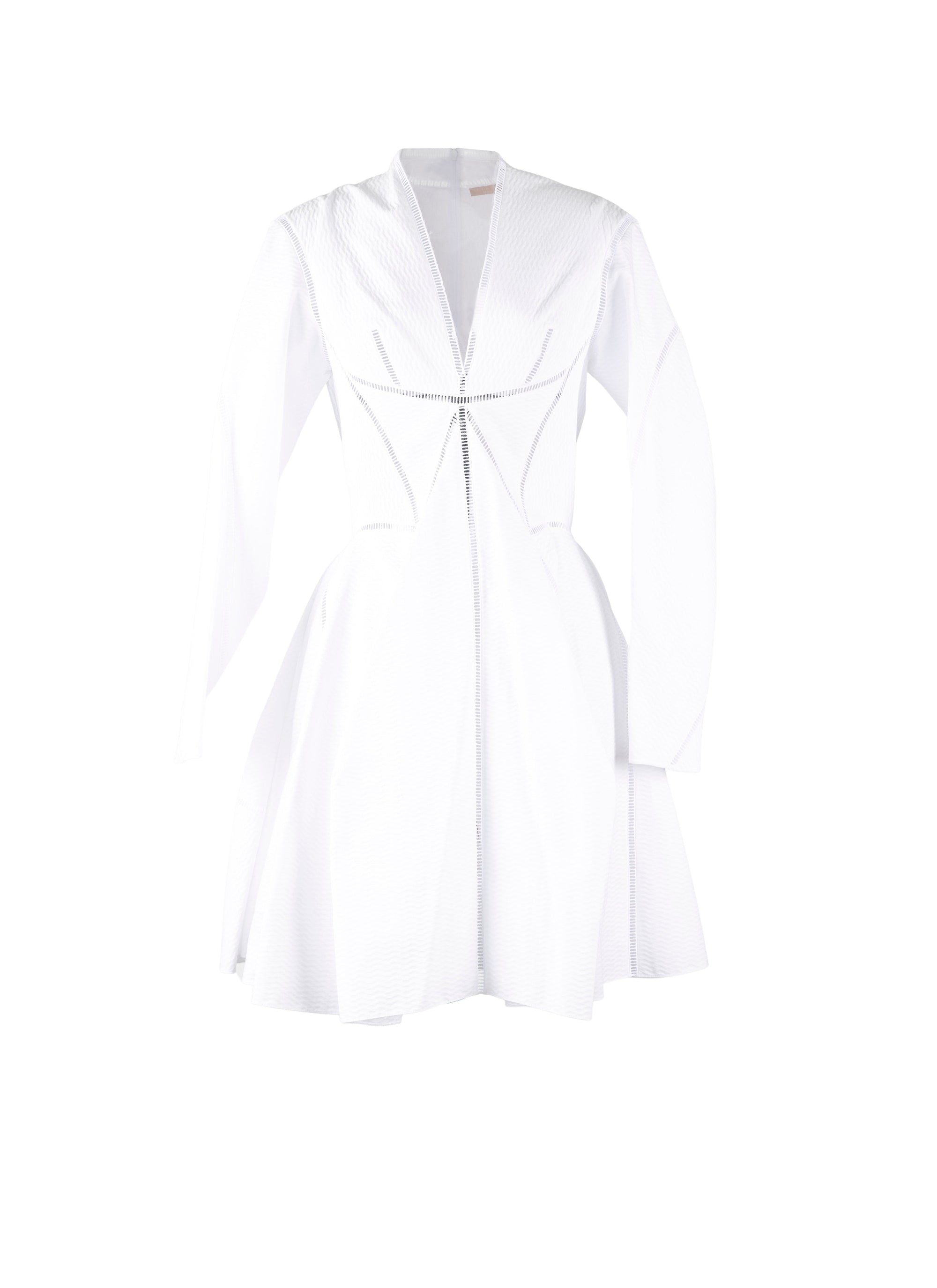 Robe à manches longues en maille - Blanc