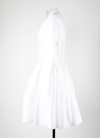 Robe à manches longues en maille - Blanc