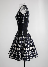 Sleeveless knitted cheetah dress - Blue