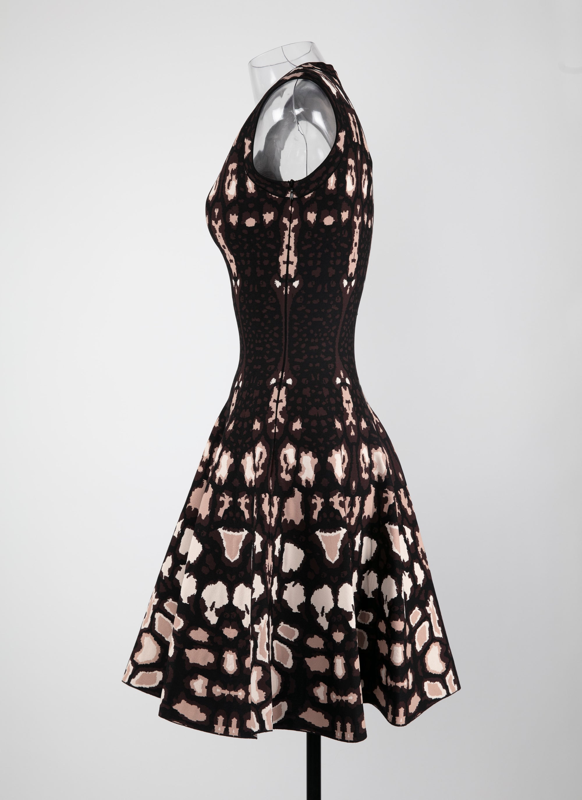Robe sans manches à motif guépard en maille - Marron