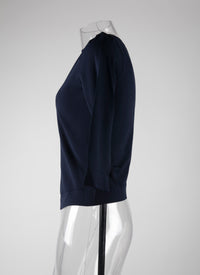 Pull à manches 3/4 en maille - Nuit