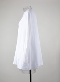 Pull à manches longues en maille - Blanc