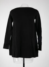 Pull à manches longues en maille - Noir Intense