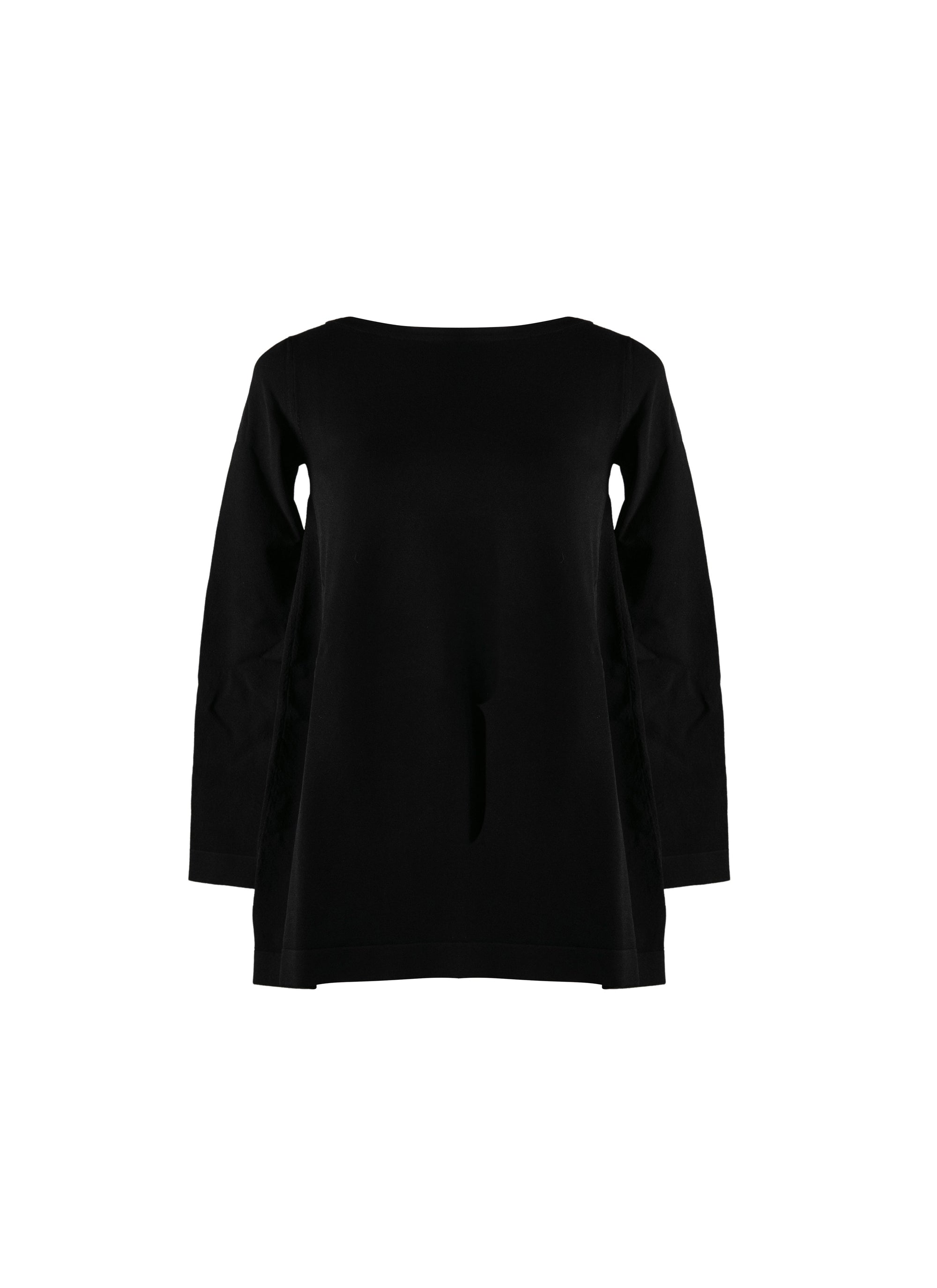 Pull à manches longues en maille - Noir Intense