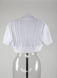 Bolero à manches courtes Psyche en maille - Blanc