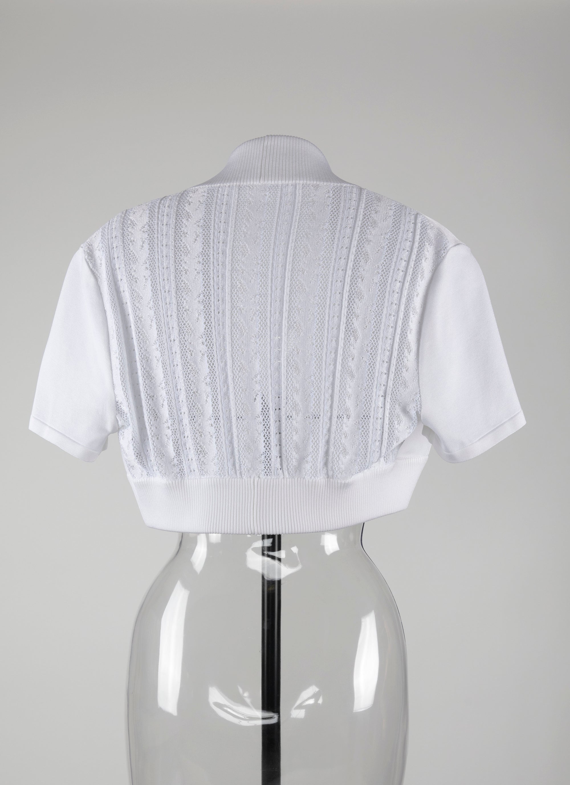 Bolero à manches courtes Psyche en maille - Blanc