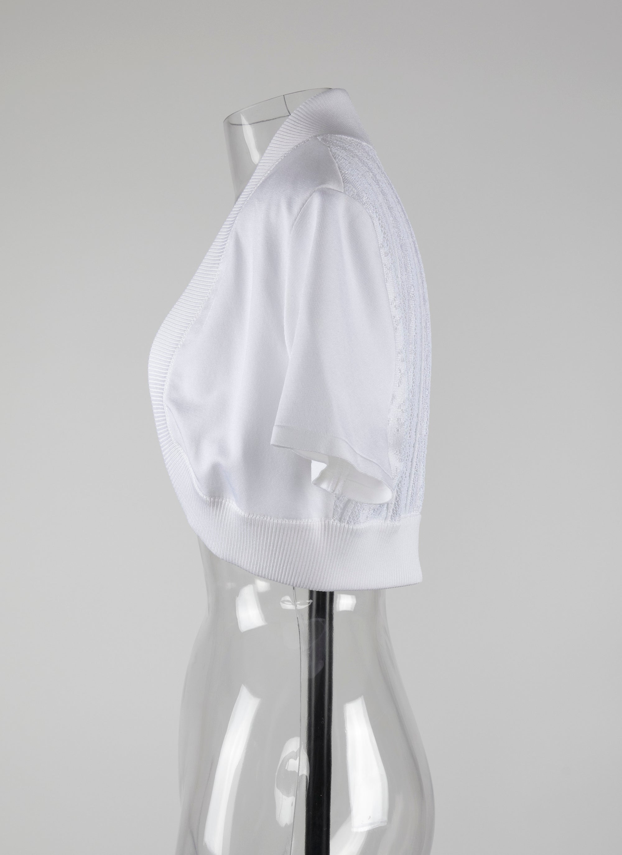 Bolero à manches courtes Psyche en maille - Blanc