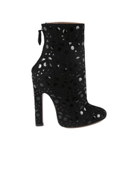 Bottines à plateforme en cuir vernis - Noir & Noir
