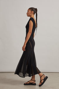 Robe longue à col bateau en maille - Blanc