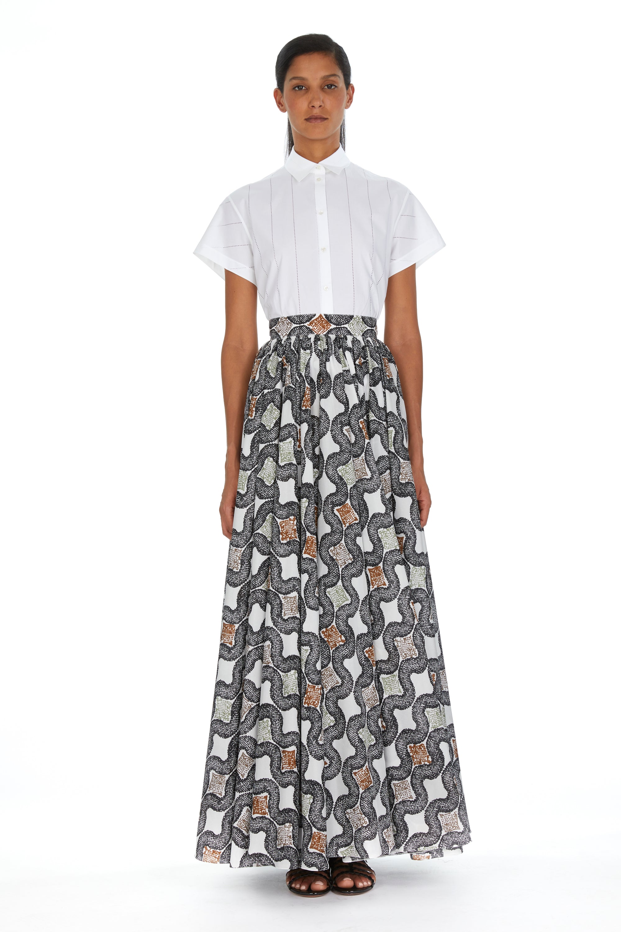 Short-sleeved shirt in daytime poplin - White