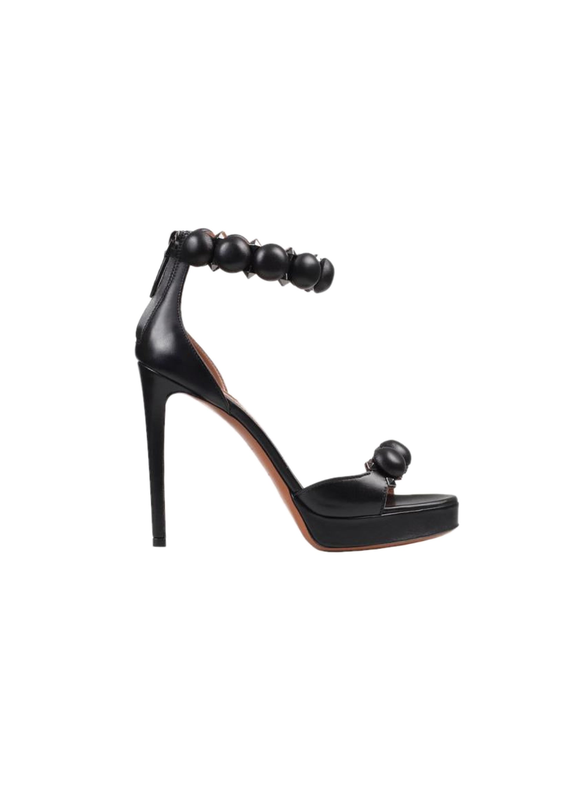 Sandales plateformes Bombe à brides en cuir - Noir